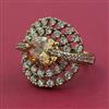 American Diamond Adjustable Ring with Mehndi Plating