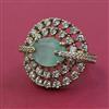 American Diamond Adjustable Ring with Mehndi Plating