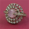 American Diamond Adjustable Ring with Mehndi Plating