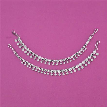 American Diamond Classic Ear Chain with Rhodium Plating 2 Tone Plating