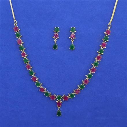 American Diamond Delicate Necklace with Gold Plating