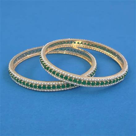 American Diamond Pearl Bangles with Gold Plating