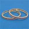 American Diamond Pearl Bangles with Gold Plating