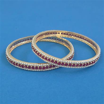 American Diamond Pearl Bangles with Gold Plating