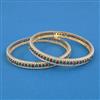 American Diamond Pearl Bangles with Gold Plating