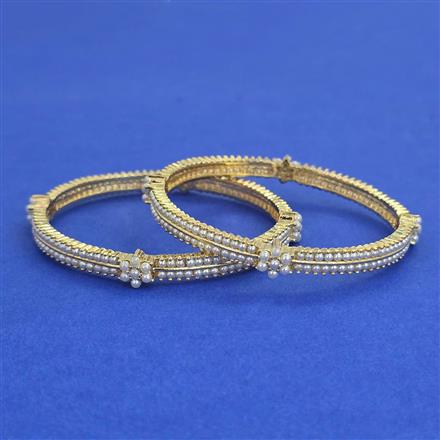 American Diamond Delicate Bangles with Gold Plating