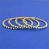 American Diamond Pearl Bangles with Gold Plating