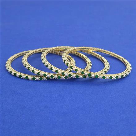 American Diamond Pearl Bangles with Gold Plating