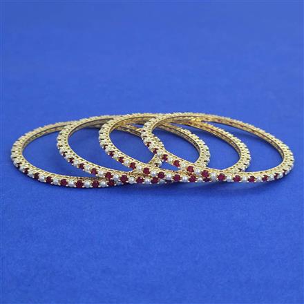 American Diamond Pearl Bangles with Gold Plating