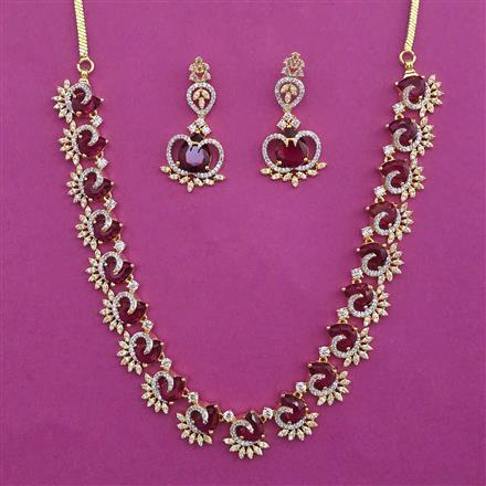 American Diamond Classic Necklace with 2 Tone Plating