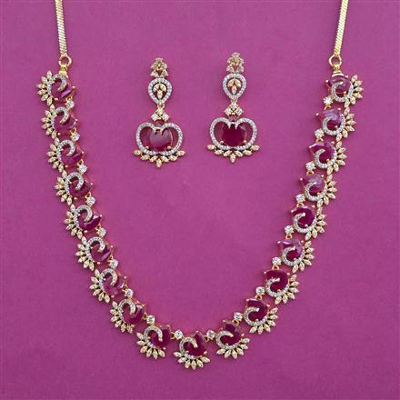 American Diamond Classic Necklace with 2 Tone Plating