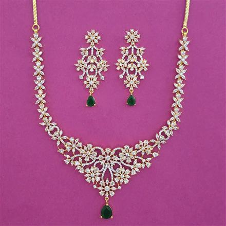 American Diamond Classic Necklace with 2 Tone Plating