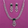 American Diamond Classic Necklace with Rhodium Plating
