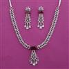 American Diamond Classic Necklace with Rhodium Plating