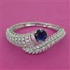 American Diamond Broad Kada with Rhodium Plating