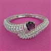 American Diamond Broad Kada with Rhodium Plating