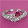American Diamond Broad Kada with Rhodium Plating