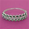 American Diamond Openable kada with Rhodium Plating
