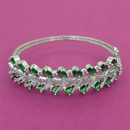 American Diamond Openable kada with Rhodium Plating