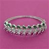American Diamond Openable kada with Rhodium Plating