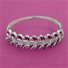 American Diamond Openable kada with Rhodium Plating