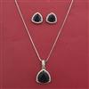 American Diamond Classic Pendant Set with Rhodium Plating