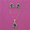 American Diamond Classic Pendant Set with 2 Tone Plating