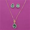 American Diamond Classic Pendant Set with 2 Tone Plating