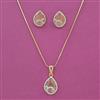American Diamond Classic Pendant Set with 2 Tone Plating