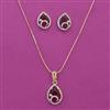 American Diamond Classic Pendant Set with 2 Tone Plating