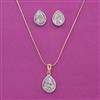 American Diamond Classic Pendant Set with 2 Tone Plating
