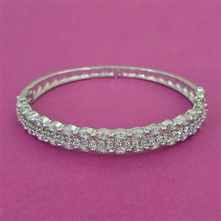 American Diamond Openable kada with Rhodium Plating 2 Tone Plating