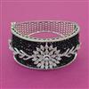 American Diamond Broad Kada with Rhodium Plating
