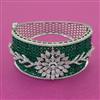 American Diamond Broad Kada with Rhodium Plating