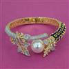 American Diamond Pearl Kada with 2 Tone Plating