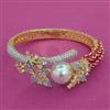 American Diamond Pearl Kada with 2 Tone Plating