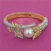 American Diamond Pearl Kada with 2 Tone Plating