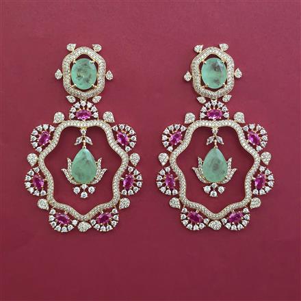 American Diamond Long Earring with Carat Plating