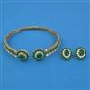 American Diamond Hasli Necklace with Mehndi Plating