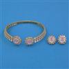 American Diamond Hasli Necklace with Mehndi Plating
