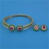 American Diamond Hasli Necklace with Mehndi Plating