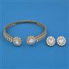 American Diamond Hasli Necklace with Mehndi Plating