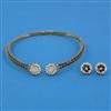 American Diamond Hasli Necklace with Mehndi Plating