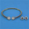 American Diamond Hasli Necklace with Mehndi Plating