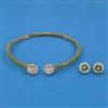 American Diamond Hasli Necklace with Mehndi Plating