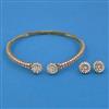 American Diamond Hasli Necklace with Mehndi Plating