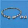 American Diamond Hasli Necklace with Mehndi Plating