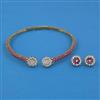 American Diamond Hasli Necklace with Mehndi Plating