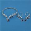American Diamond Hasli Necklace with Rhodium Plating