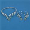 American Diamond Hasli Necklace with Rhodium Plating